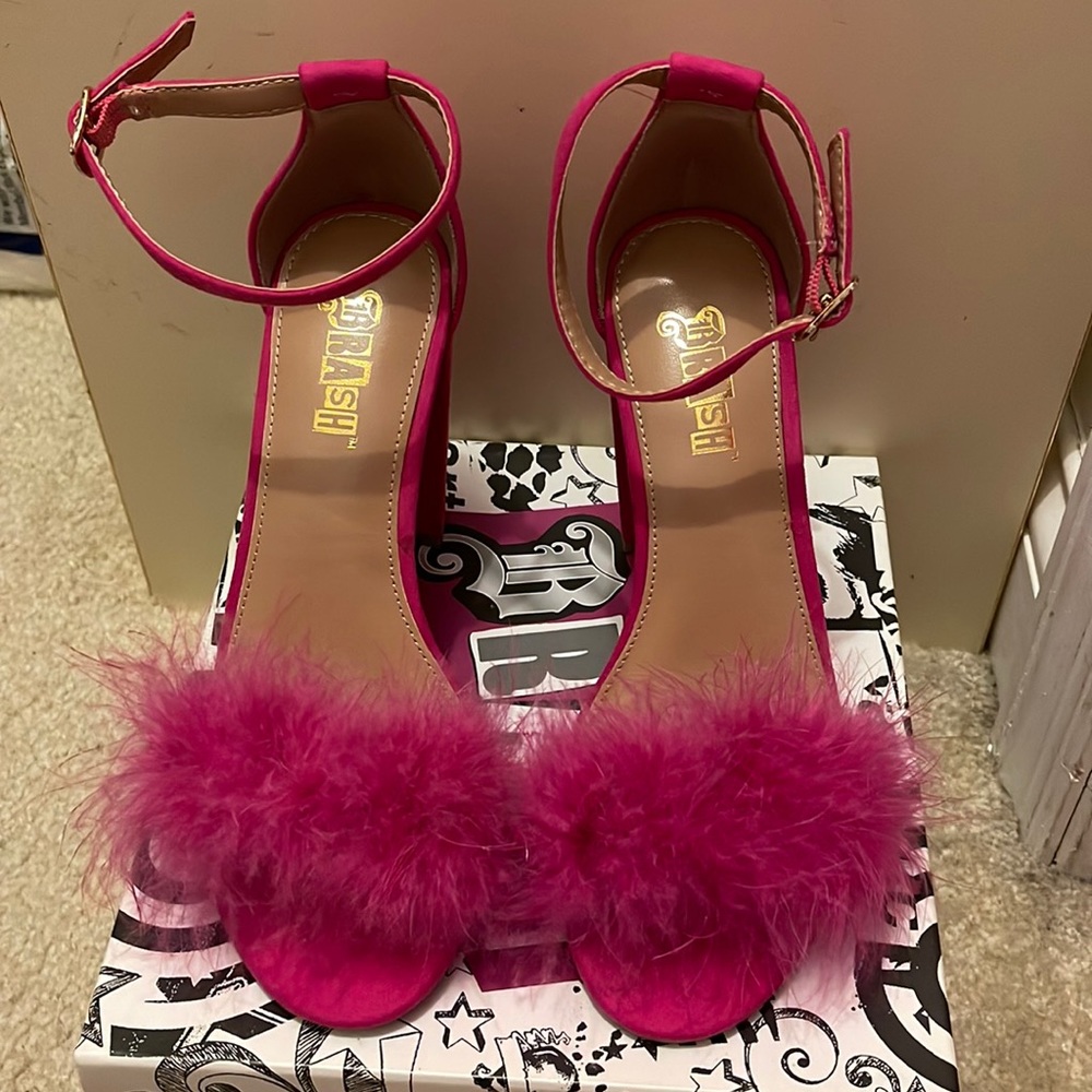 Fuchsia Open toe heels